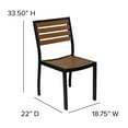 thumbnail image 2 of Flash Furniture Lark Series 5-Piece Metal Teak Patio Table and Chair Set, Teak, 2 of 9