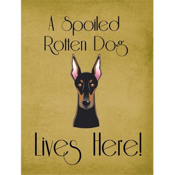 Carolines Treasures BB1493GF Doberman Spoiled Dog Lives Here Flag Garden Size