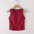 thumbnail image 2 of Lumtrix Womens Tank Tops Built In Bra Summer V Neck Sleeveless Basic Tee Ribbed Fitted Casual Shirts 2026 Trendy Clothes Red XL, 2 of 7