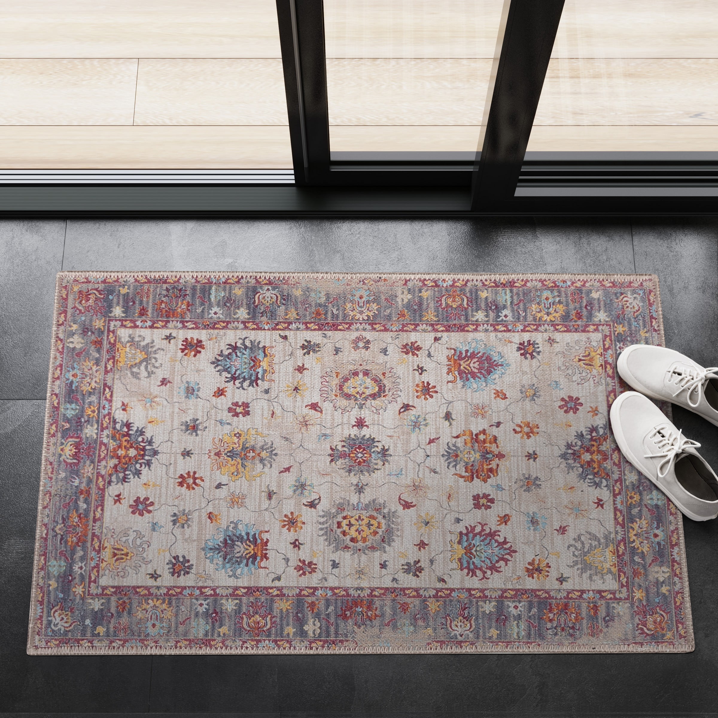 Adiva Rugs Machine Washable Area Rug for Living Room, Bedroom, Bathroom