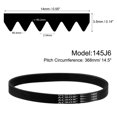 thumbnail image 2 of 2 Pack 145J6 PJ V-Ribbed Belt 6 Ribs 14.5" Length x 0.55" Width x 0.14" Height, EPDM Rubber Micro V Belt, 2 of 5