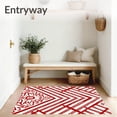 thumbnail image 3 of ODIKA 2'x3' Machine Washable Non-Slip Area Rug, Cane Stripe with Sweet Holiday Charm High Traffic Rug with Pad, Red, 507722, 3 of 8