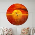 thumbnail image 2 of Designart 'Sun Falling to Yellow Ocean ' Modern wall clock, 2 of 4