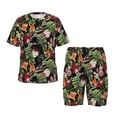 thumbnail image 4 of Picia Watercolor Tropical Flowers Printed Boys' Kids-PJ Snug Fit Cotton Short Sleeve Top and Shorts 2 Piece Pajama Set-X-Large, 4 of 9
