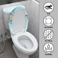 thumbnail image 3 of COEQINE Toilet Lid Cover and Toilet Tank Cover Machine Washable Easy Installation Easy to Clean with a 2-Piece Toilet Cover Set, Sea Turtle Coral Blue, 3 of 7