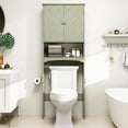 thumbnail image 3 of Over The Toilet Storage Cabinet with Trim, Modern Bathroom Organizer Over Toilet with Adjustable Shelves and Toilet Paper Holder for Bathroom, 3 of 13