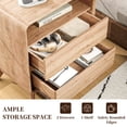 thumbnail image 6 of FIAKOA Modern Nightstand with Charging Station, Round Corner Bedside Table with 2 Drawers and Open Shelf, Small Night Stand for Bedroom, Living Room, Nursery, Dorm, Nature, 6 of 9