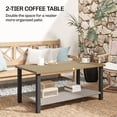 thumbnail image 4 of Outsunny Table Basse d'Extérieur avec Tablette, Dessus en Métal Effet Bois, Brun, 4 of 10