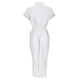 thumbnail image 4 of Vestido camisero con cinturón de verano para mujer: color liso, con pechera, manga corta, elegante largo medio - S-XXXL, 4 of 8