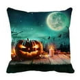 thumbnail image 1 of Calabaza de Halloween ABPHQTO Tablón de madera Velas Espeluznante Noche Funda de almohada 40x40 cm, 1 of 1