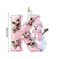 thumbnail image 7 of Acrylic Letter Christmas Ornament Pink Snowman Monogram Hanging Decoration with Initial for Xmas Tree Gift for Friends (3.15In), 7 of 7