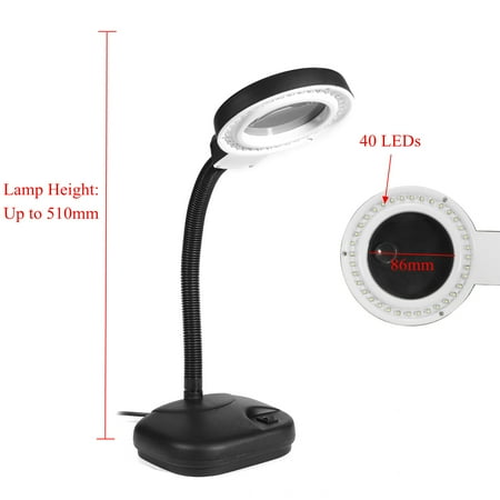 40 LED Lighting Desktop Table Desk Flexible Magnifying ...