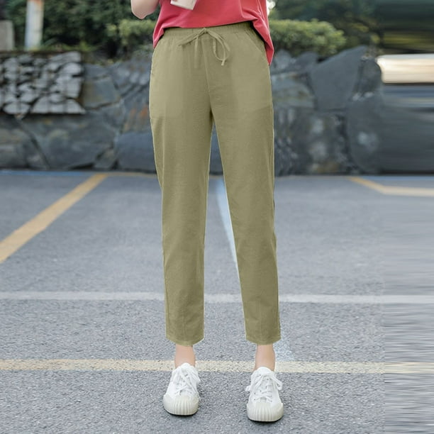 WILLBEST Pantalones Casuales para Mujer, Pantalones Palazzo de Cintura Alta de Verano para Mujer, Pantalones Largos de Pierna Ancha con Bolsillo para Un Uso Diario Cómodo y Elegante. Chica