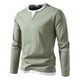 thumbnail image 1 of Camiseta de manga larga con cuello en V para hombre: dobladillo irregular, puños con costuras, prenda informal de otoño/invierno, solo lavado a mano, tallas S-XXL con datos de contorno de pecho/hom, 1 of 4