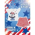 thumbnail image 5 of Disney Minnie Mouse Toddler Girls 2 Piece Pajama Short Set Red Gingham Gauze Summer Sleepwear Outfit, 5 of 8