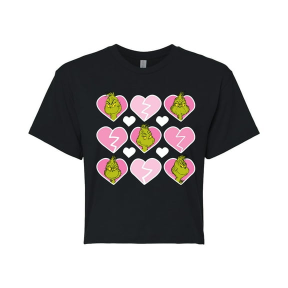 The Grinch - Grinch Broken Heart - Juniors Cropped Cotton Blend T-Shirt
