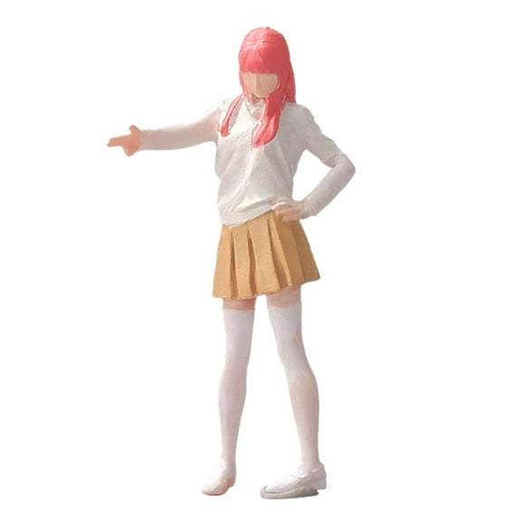 Tachiuwa 1/64 Girl Model Collectible Resin Tiny People Model for Train Station Layout