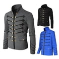 thumbnail image 3 of Ropa gótica Steampunk para hombre, chaquetas militares, chaqueta Medieval Vintage, cuello levantado, abrigo de Rock, abrigo Retro Punk, 3 of 4