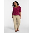 thumbnail image 2 of Terra & Sky Women's Plus Peplum Sweetheart Top, Sizes 0X-5X, 2 of 5