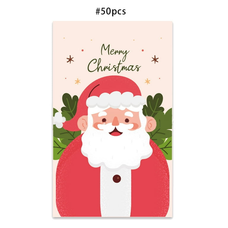 Sardfxul 50 Pcs Merry Christmas Postcard Greeting Card Coated