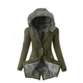 thumbnail image 4 of Ecqkame Women's Jacket Warm Winter Sherpa Lined Faux Fuzzy Hooded Coat Thick Mid Long Safari Parka Coat Green XL, 4 of 4