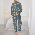 thumbnail image 5 of Disketp Pajamas Set Long Sleeve Sleepwear Womens Button Down Nightwear Pj Sets-French Bulldog Yoga, 5 of 9