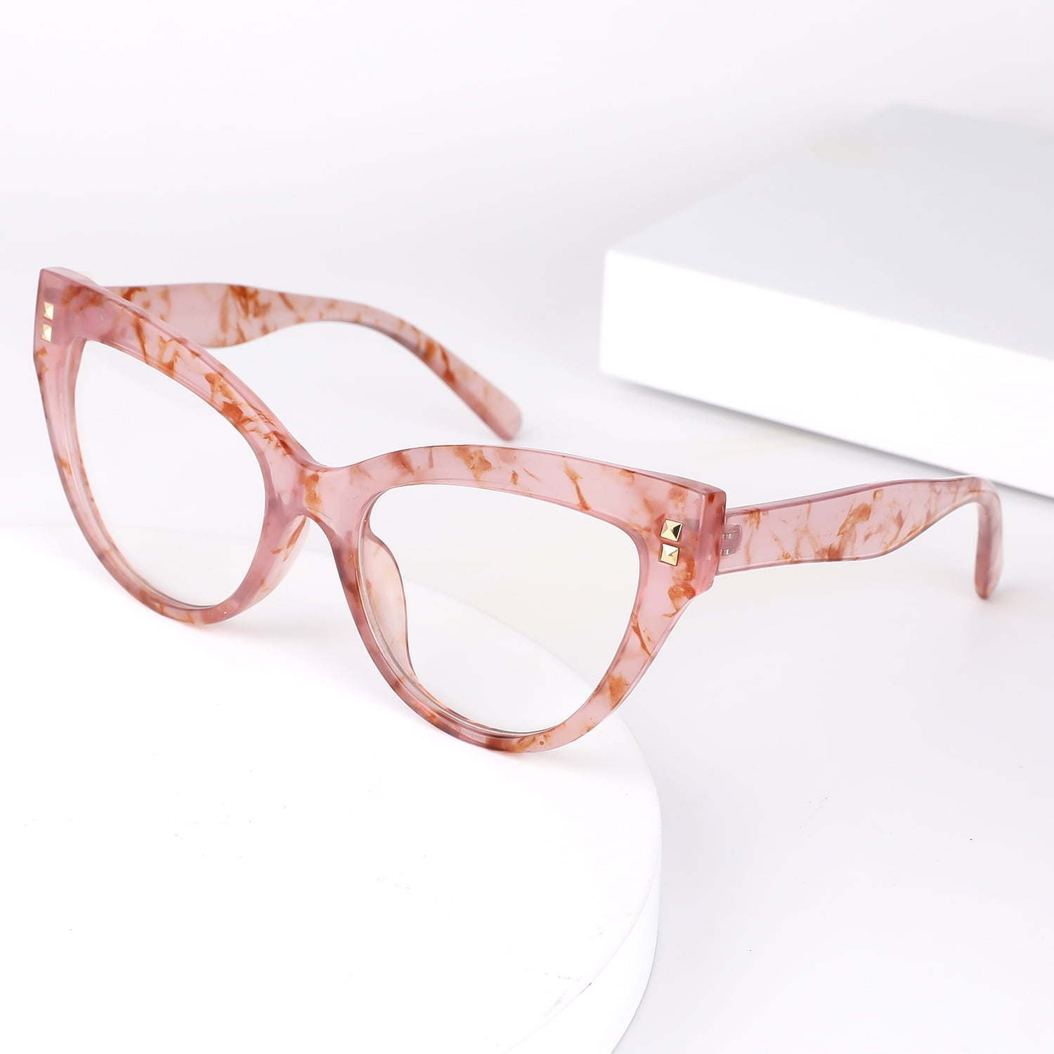 Women Cat Eye Anti-blue Light Reading Glasses 2.25 Classic Two-tone Trendy Readers +2.25