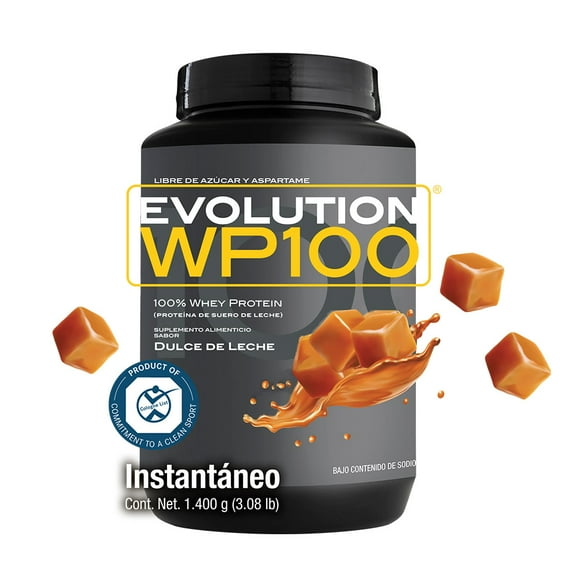 Proteína de suero de leche Evolution Nutraceutical WP100 sabor Dulce de leche Bote de 1400g