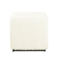thumbnail image 2 of Benjara Lev Accent Ottoman- Square Cube SIlhouette with White Faux Fur 16 Inch, 2 of 5
