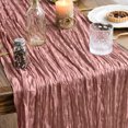 thumbnail image 3 of Sm:)e Boho Dry Rose Gauze Cheesecloth Table Runner 35x120 Inch, Multi-Purpose Decor for Kitchen Dining Wedding Holiday Party, 3 of 5