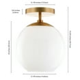 thumbnail image 5 of Evelyn&Zoe 9" Brass Finish Metal/Glass Semi Flush Mount, 5 of 6