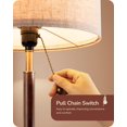 thumbnail image 3 of Lámpara de mesa EDISHINE Mid Century Pull Chain Switch Wood, 3 of 7