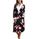 thumbnail image 1 of Gibobby Bata mujer Camisón con estampado de franela para el , informal y elegante para mujer, ropa para el(Azul oscuro,G), 1 of 5
