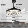 thumbnail image 2 of AFANQI 42 inch Modern Retractable Ceiling Fan with Lights and Remote control 6Speed Fandelier Smart Ceiling Fan Light with Bluetooth Speaker RGB Color LED Lights Reversible Bedroom Living Room, 2 of 14