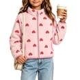 thumbnail image 4 of BLVB Toddler Baby Girls Fleece Jacket Zipper Coats Soft Stand Collar Fall Winter Warm Outerwear with Pockets(Red,1-2 Years), 4 of 5