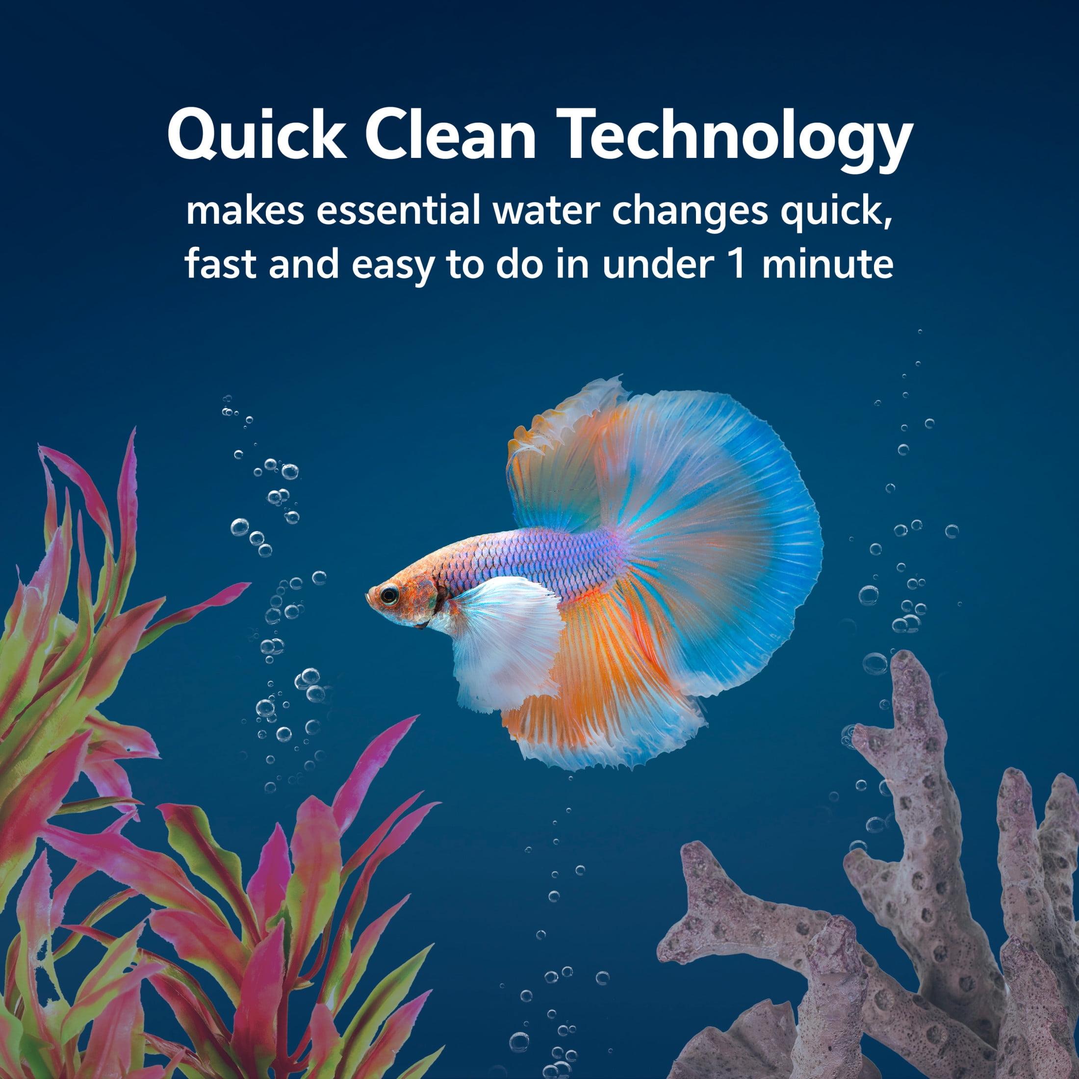 Aqueon BettaBow with Quick Clean Technology Aquarium Kit Black Black 1 Gallon