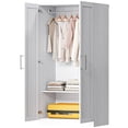 thumbnail image 1 of CoSoTower Armoire Garde-Robe avec 2 Portes et Tringle, Armoire Garde-Robe Moderne pour Chambre, Effet Bois Blanc, 1 of 7