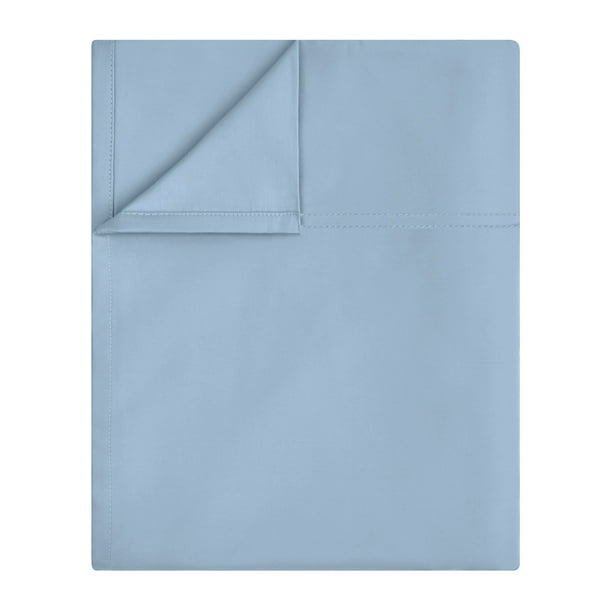 Blue FullSize Flat Sheet Only 600 Thread Count 100 Combed Cotton
