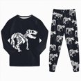 thumbnail image 3 of Little Boys Pajamas 2 Pieces Long Set Dinosaur Printed Pjs Toddler Clothes for Boys Jammies Kaprioy Pajamas Set 2T-7T, 3 of 7