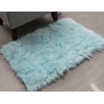 thumbnail image 4 of Ultra Soft Faux Sheepskin Fur Rug SER01 Light Blue 3' X 5', 4 of 4
