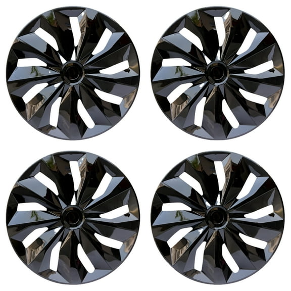 (4-Pack) Premium 16" Black Wheel Rim Cover Hubcaps OEM Style Replacement Snap On Car Truck SUV Hub Cap - 16 Inch Set