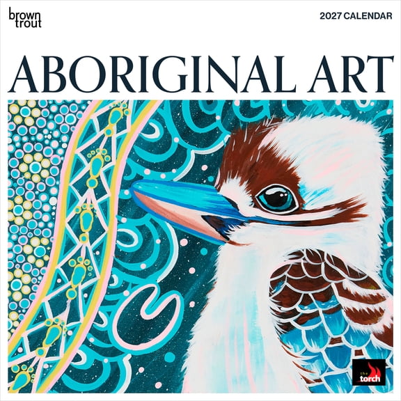 Aboriginal Art | 2027 12x24" (Hanging) Wall Calendar | Plastic-Free | BrownTrout