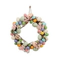 thumbnail image 2 of Easter Colorful Egg Wreath Spring Rabbit Garland Welcome Wall Hanging Handmade Pendants Bunny for Window Party Holiday Fence Decoration 35cm, 2 of 10