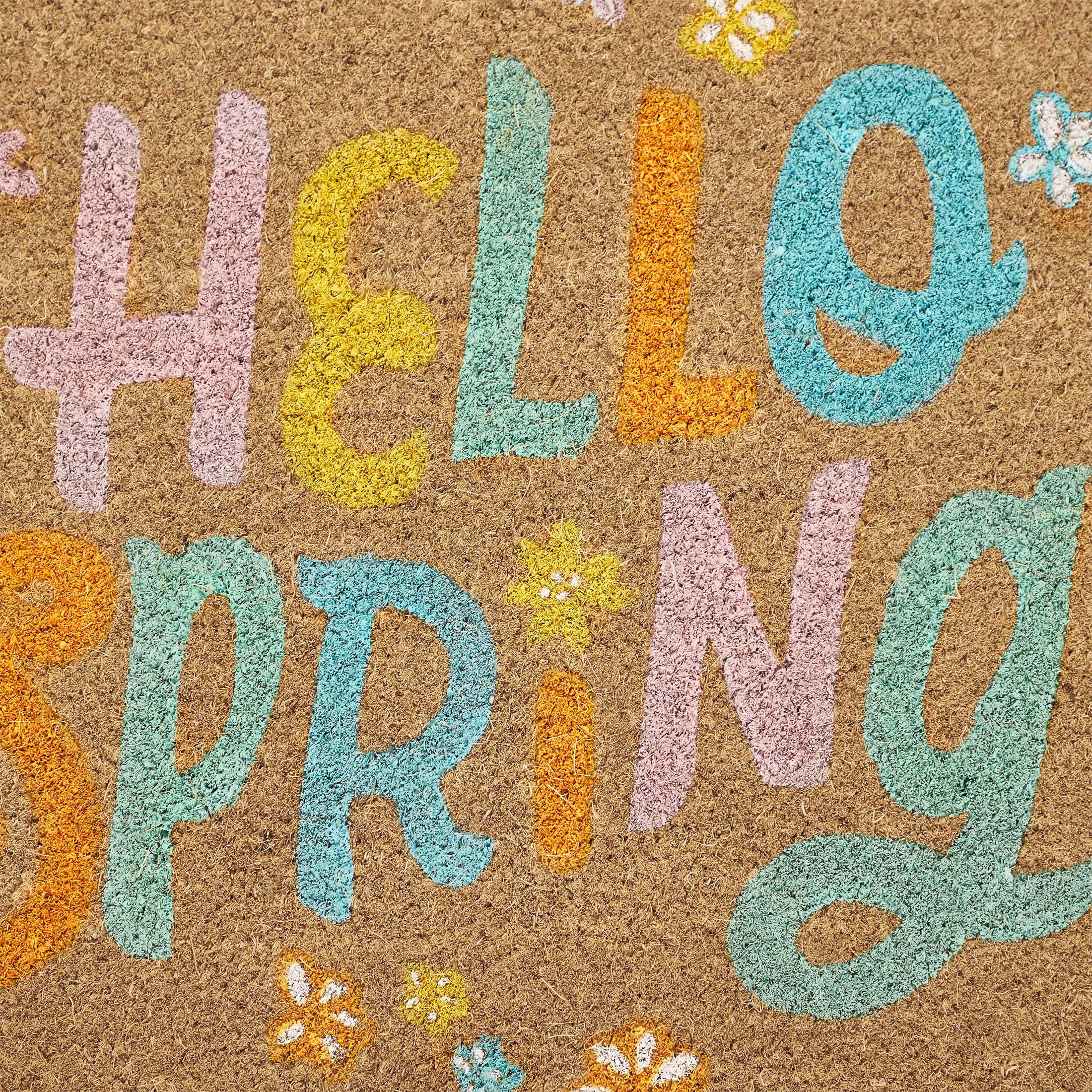 Hallmark Multi Hello Spring Outdoor Coir Doormat, 18" x 30"