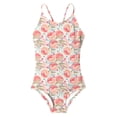 thumbnail image 4 of JAJAHO Girls One Piece Swimsuit Summer Peach Print Spaghetti Strap Full Coverage Bathing Suit For Kids 4-10Y Stylish Beachwear, 4 of 4