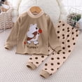 thumbnail image 2 of masbird Girls Boys Pajamas Cotton Cute Graphic Pjs Toddler 2 Piece Sleepwear Kids Clothes Set 6-12 Months 12-24 Months 2t 3t 4t 5t 6t 7t 8t 9t Children(Khaki,5-6 Y), 2 of 4