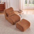 thumbnail image 4 of LUCKHAO Modern Compressed Lounge Chair with Ottoman, Cozy Corduroy/Chenille  Recliner for Small Spaces, Living Room, or Bedroom  ﻿, 4 of 7