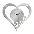 thumbnail image 4 of Reloj de pared con forma de corazón, reloj de , regalo para el hogar, decoración colgante, silencioso, sin , para fiestas, cafeterías, salas Plata, 4 of 8