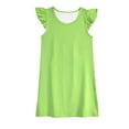 thumbnail image 1 of wmjolc Robes Unies pour Filles pour l'Été 2024 Manches Volantes Robes Décontractées Col Rond Robes d'Été à Volants Midi Robe de Plage 3-12 Ans, 1 of 3
