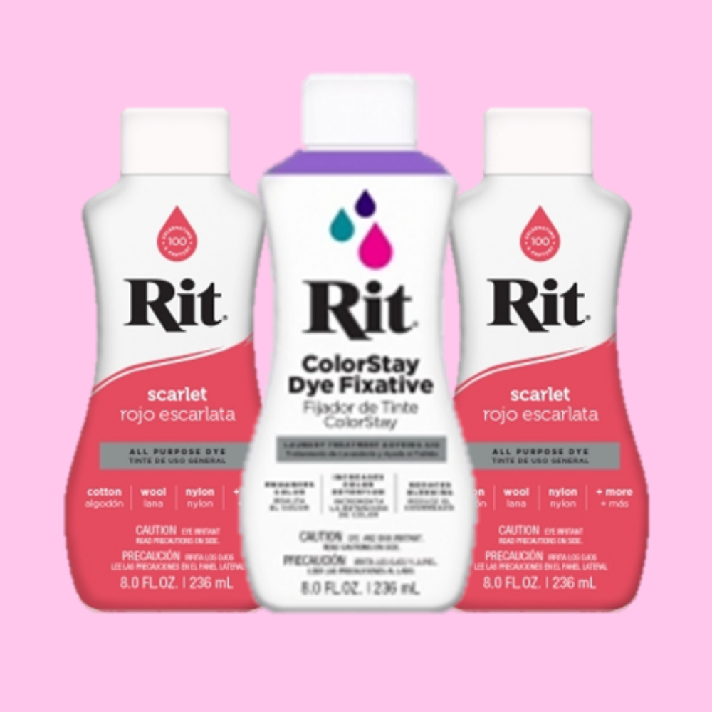 Rit Dye 8oz Scarlet Dye and Fixative Multipack